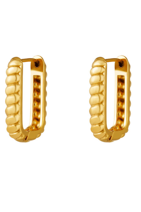 Σκουλαρίκια baquette  σε χρυσό χρώμα από ατσάλι