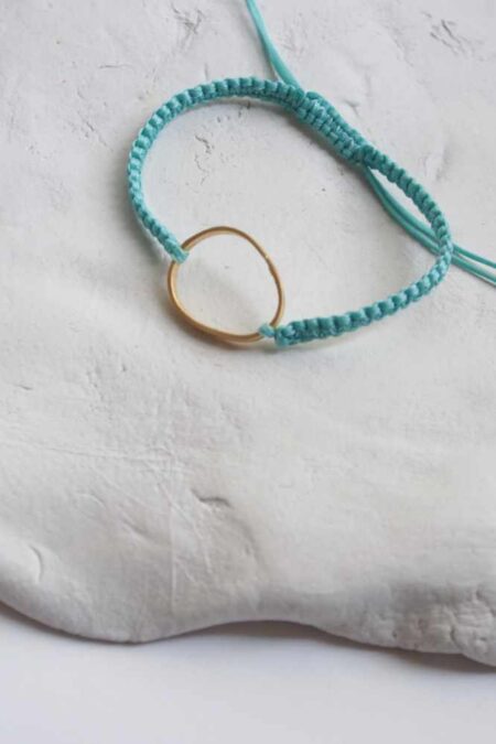 Χειροποίητο βραχιόλι με έλλειψη 2cm από επιχρυσωμένο ασήμι 925