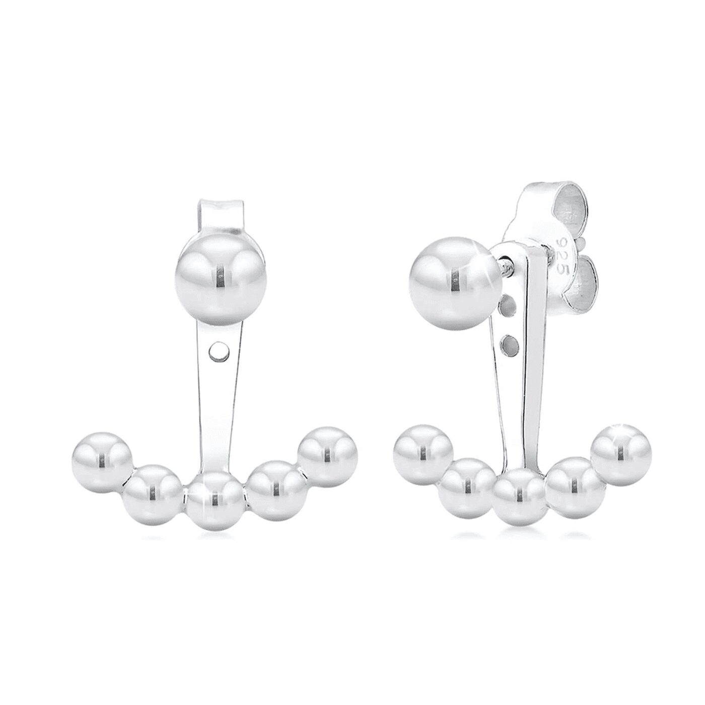 Ατσάλινα σκουλαρίκια ear jacket με faux πέρλες