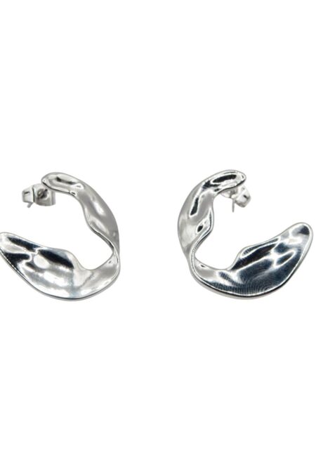 Ατσάλινα σκουλαρίκια σε ασημί χρώμα 2.5cm