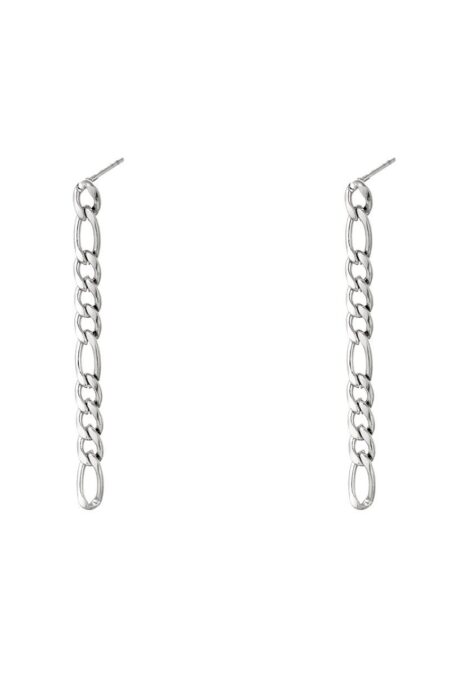 Ατσάλινα σκουλαρίκια Vertical σε ασημί χρώμα