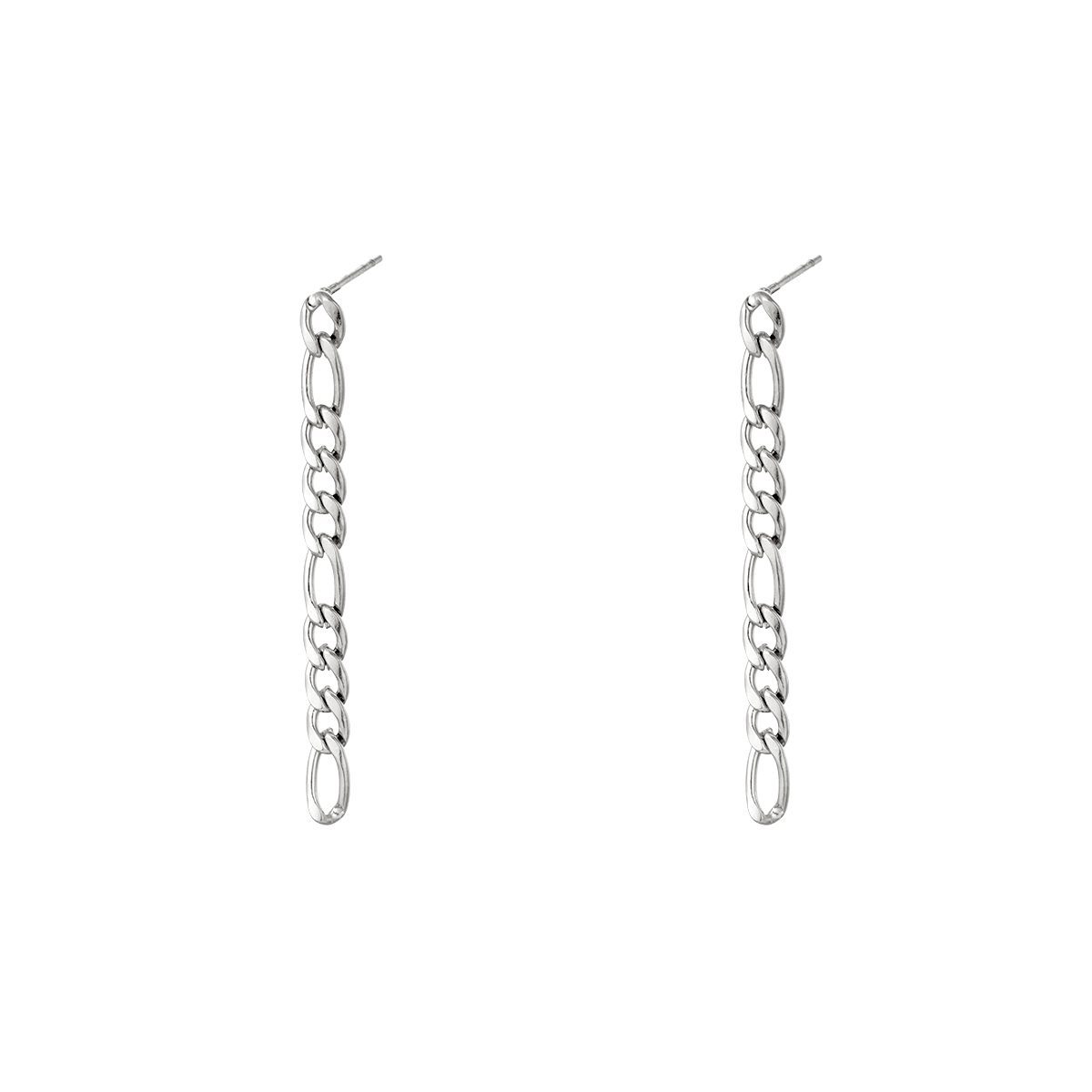 Ατσάλινα σκουλαρίκια Vertical σε ασημί χρώμα