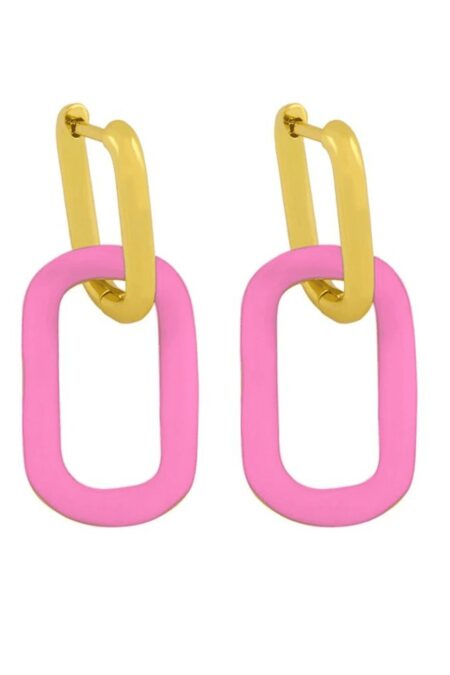 Ατσάλινα Σκουλαρίκια Lolita σε χρυσό και ροζ χρώμα