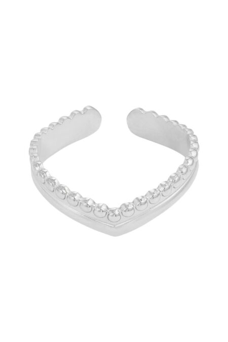 Δαχτυλίδι Victoria σε ασημί χρώμα από ατσάλι προσαρμόσιμο One size