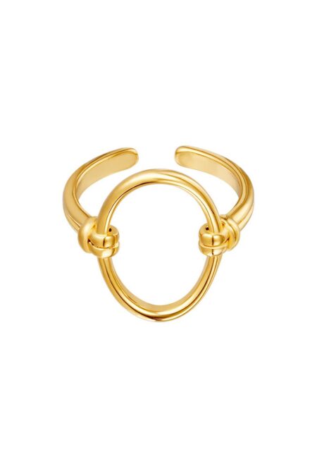 Δαχτυλίδι open oval σε χρυσό χρώμα από ατσάλι One size