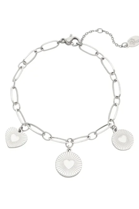 Ατσάλινο βραχιόλι Locked in Love σε ασημί χρώμα