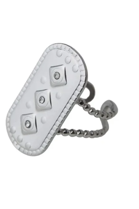 Δαχτυλίδι escutcheon σε ασημί χρώμα  από ατσάλι One size