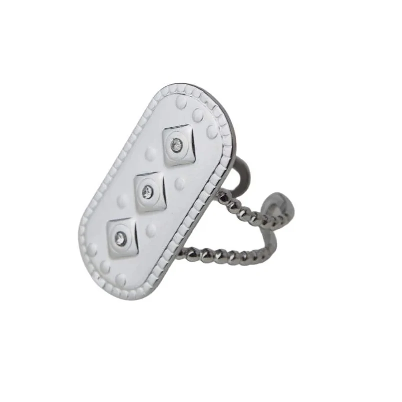 Δαχτυλίδι escutcheon σε ασημί χρώμα  από ατσάλι One size