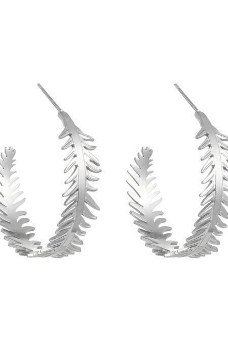 Ατσάλινα σκουλαρίκια Paris σε ασημί χρώμα 4.8cm