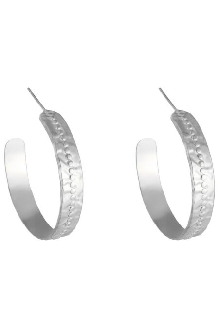 Ατσάλινα σκουλαρίκια Lily σε ασημί χρώμα 4.8cm