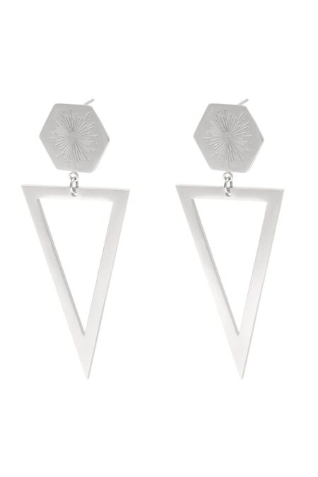 Μακριά ατσάλινα σκουλαρίκια Fireworks σε ασημί χρώμα 6.8m