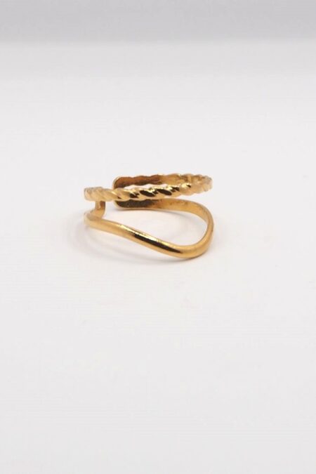 Δαχτυλίδι Mina σε χρυσό χρώμα  προσαρμόσιμο από ατσάλι One size