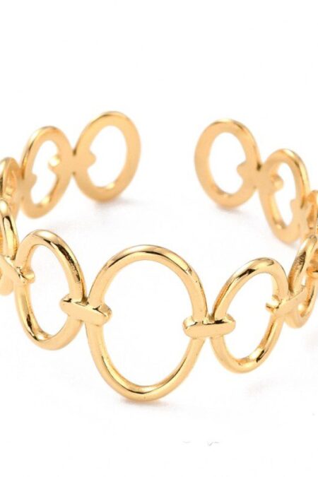 Δαχτυλίδι Olina σε χρυσό χρώμα  προσαρμόσιμο από ατσάλι One size