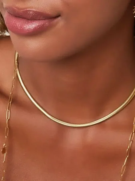 Ατσάλινη αλυσίδα snake σε χρυσό χρώμα 50cm πάχους 4mm