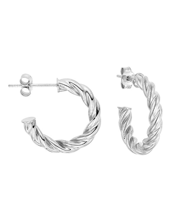 Σκουλαρίκια κρίκοι  Braidy σε ασημί χρώμα διαμέτρου 2cm από ατσάλι