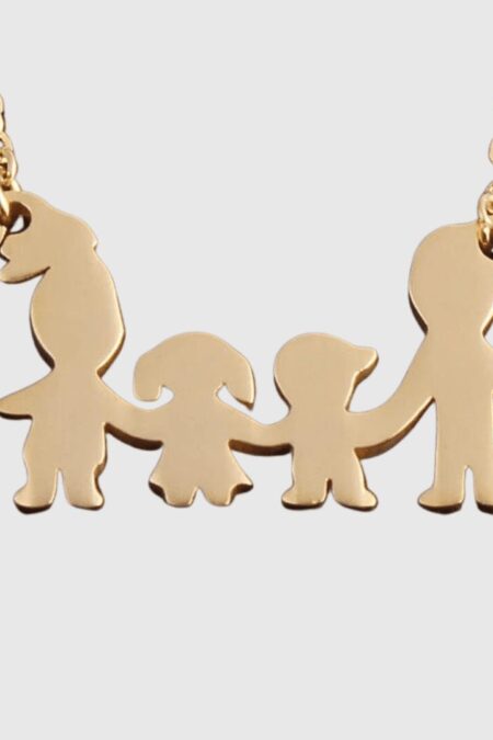 Ατσάλινη αλυσίδα Family of 4 σε χρυσό χρώμα μήκους 52cm
