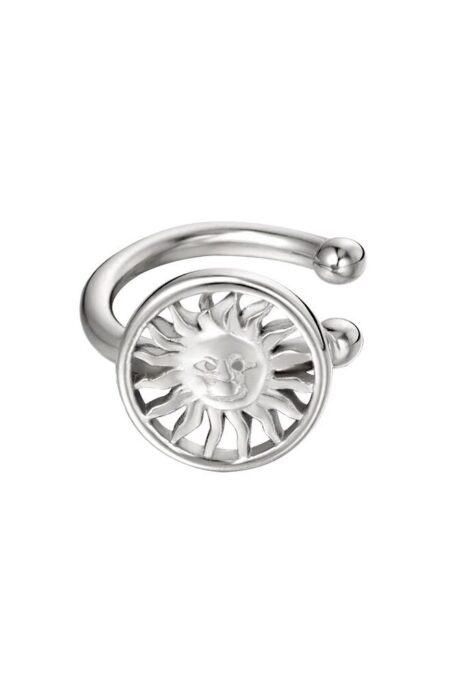 Earcuff sunny face in circle  (1 τεμάχιο)