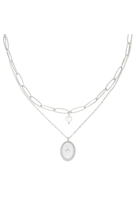 Κολιέ Pretty in Pearl Silver Stainless Steel