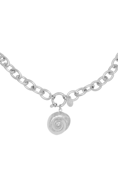 Κολιέ Shell Silver Stainless Steel