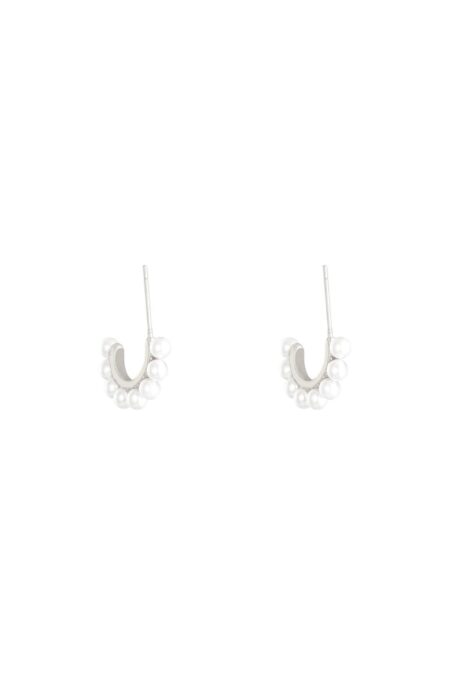 Earrings Pearly Girl Silver από ορύχαλκο