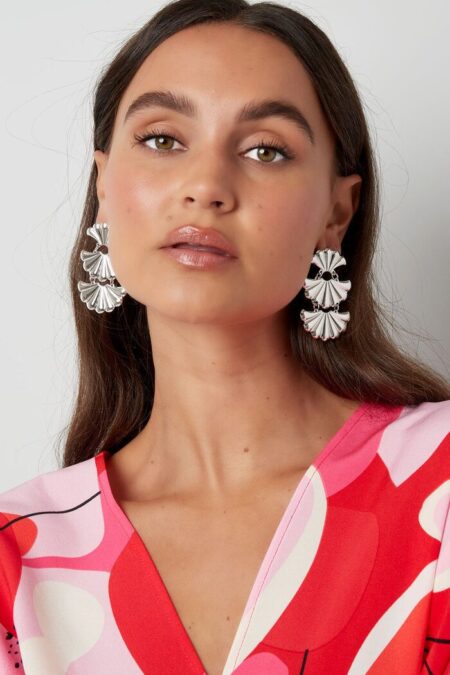 Earrings statement 3 shell - Silver