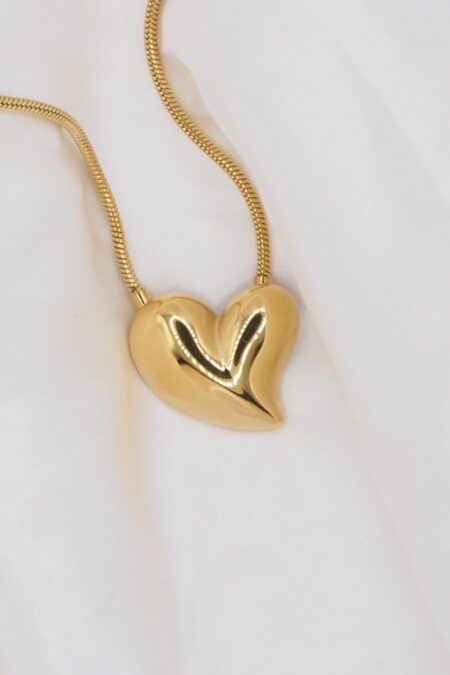 Ατσάλινο κολιέ Fall in love σε χρυσό χρωμα