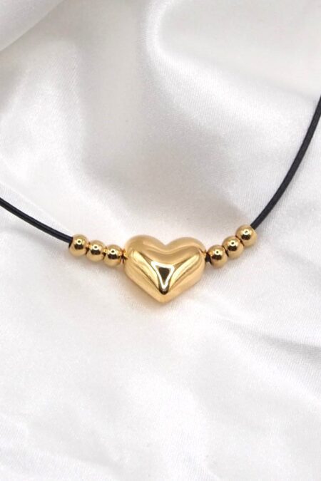 Ατσάλινο κολιέ Flying heart σε χρυσό χρωμα