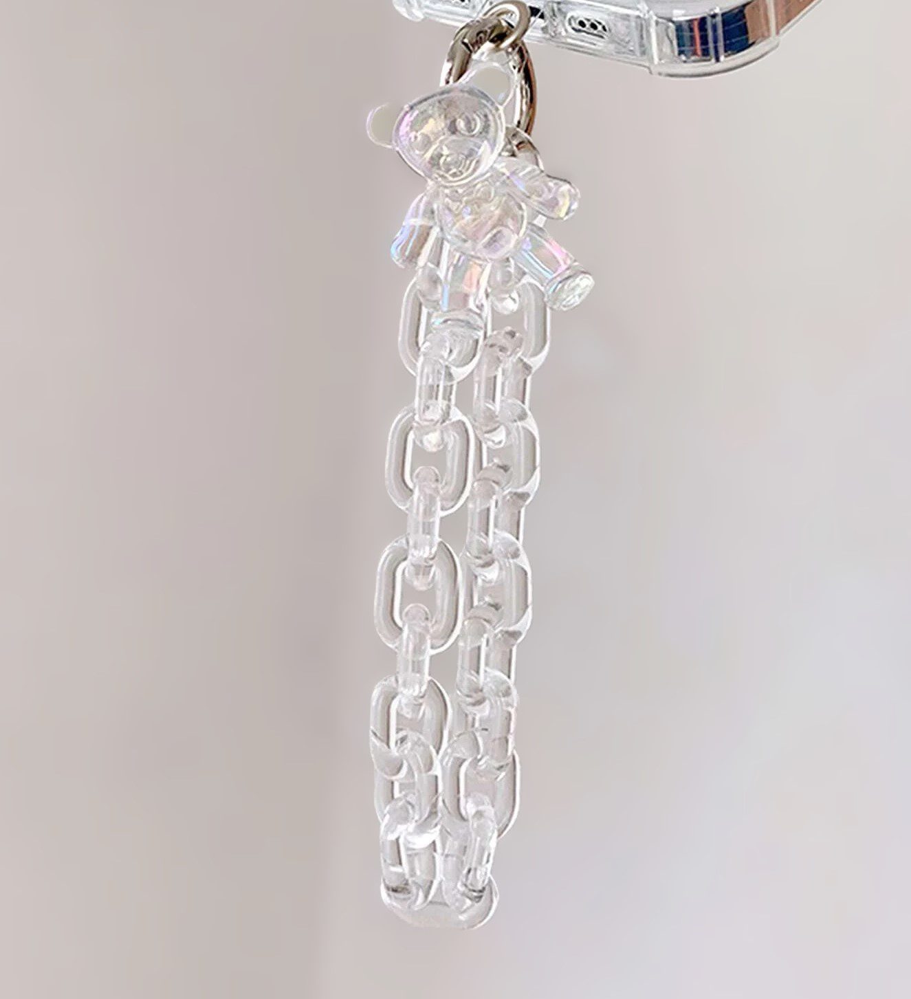 Cute little teddy phone hand strap - Λουράκι κινητού - clear