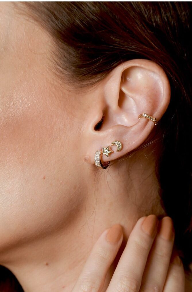 Earrings Moonlit Gold Copper,Stainless Steel  (1 τεμάχιο)