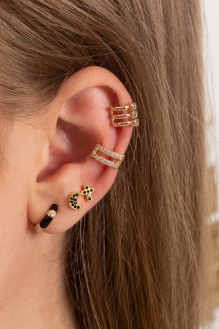 Earrings Moonlit Black Copper,Stainless Steel  (1 τεμάχιο)