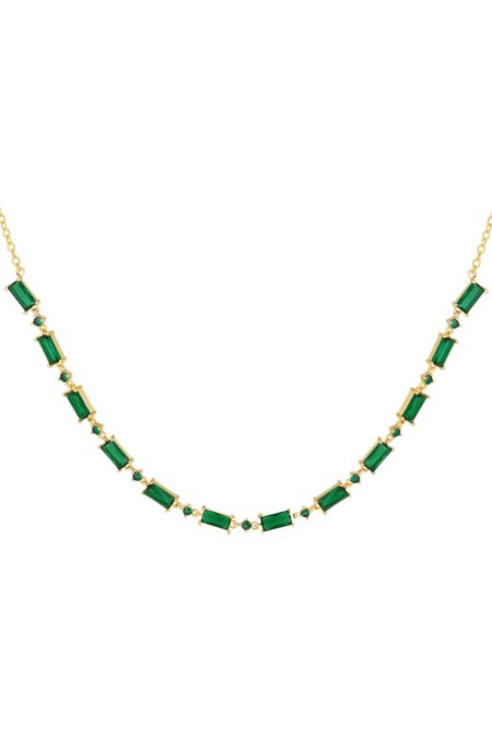 Necklace colored stones - Sparkle collection Green & Gold Copper