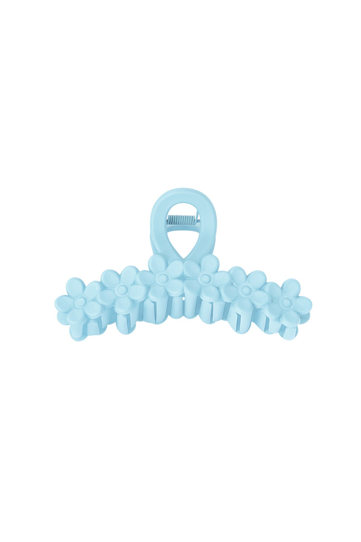 Hair clip flowers in a row - blue Plastic