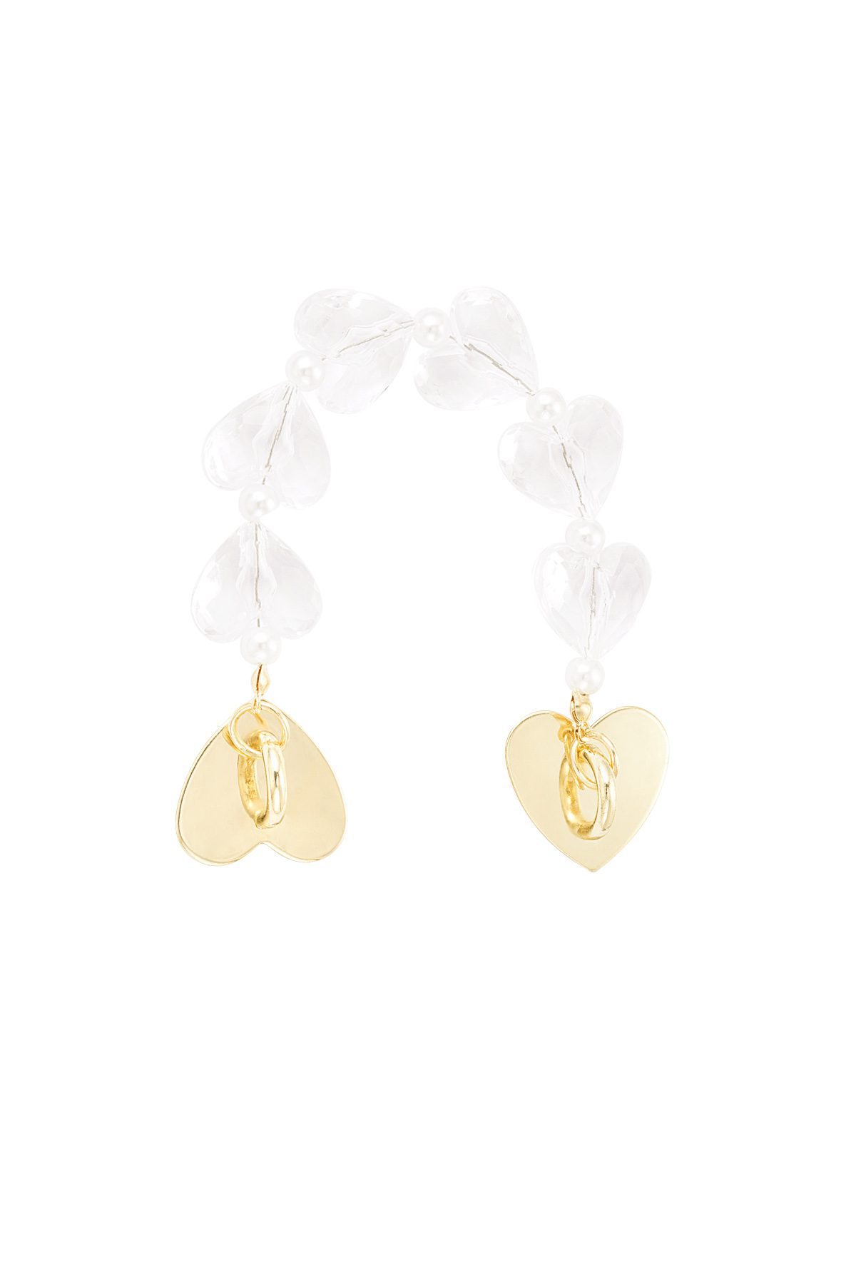 Short telephone cord with hearts - transparent