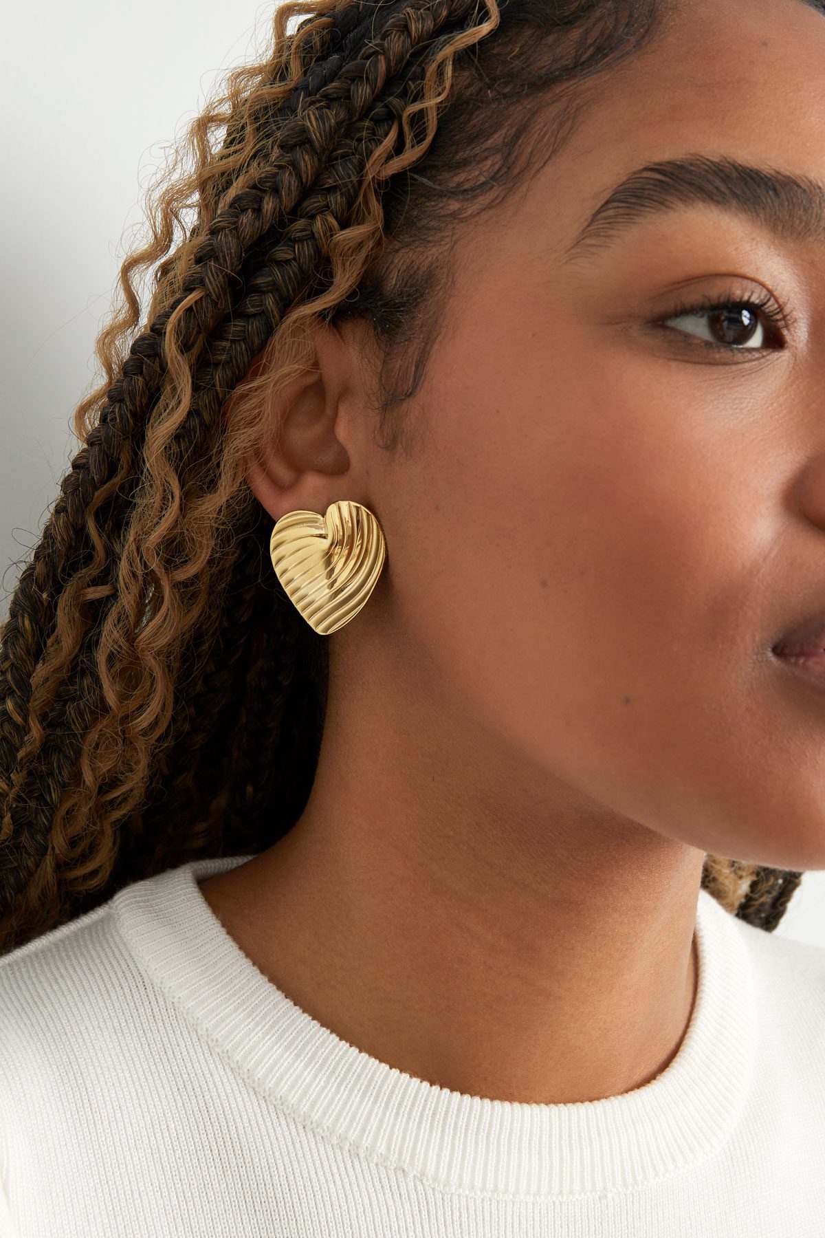 Statement earrings forever love - gold