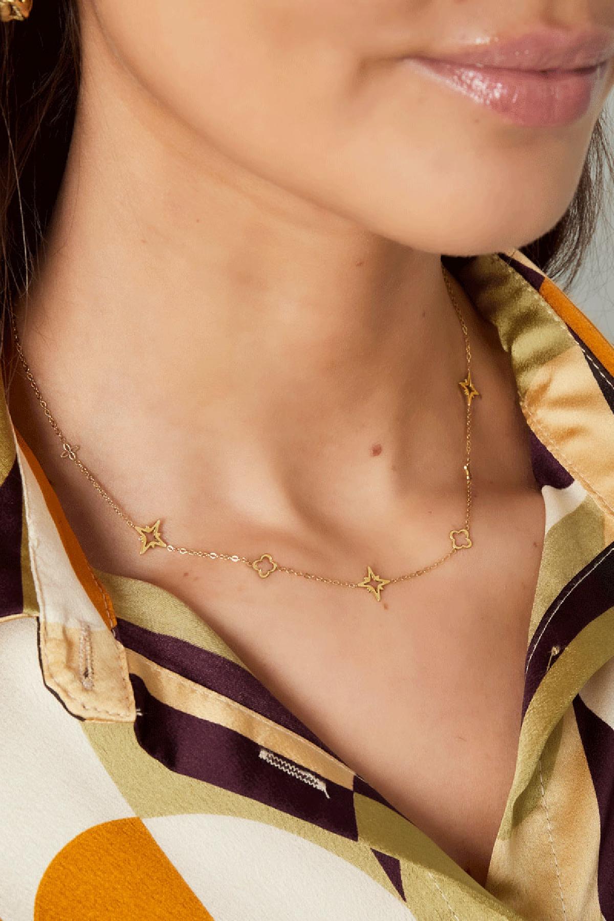 Necklace with charms Gold Color Stainless Steel