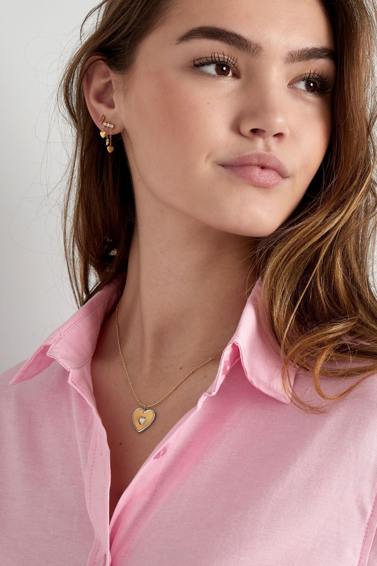 Necklace lover heart - Gold color