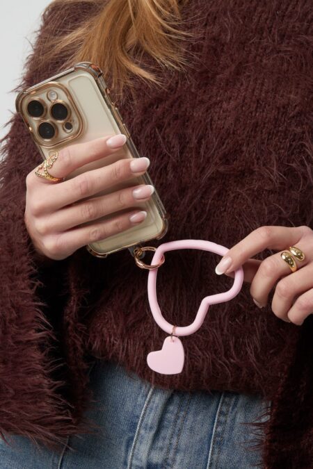 Phone accessory love link-Pink gold color