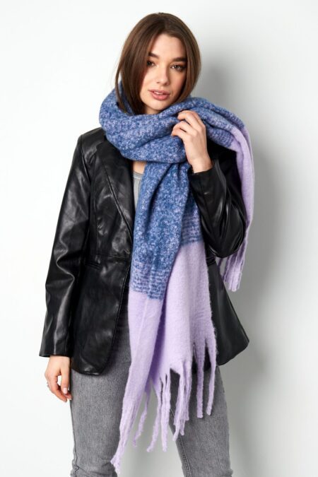 Colorful scarf purple blue - one size