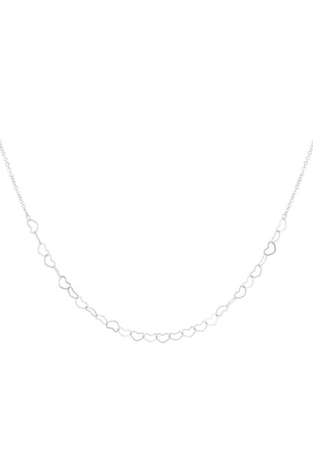 Necklace linked hearts - Silver Color color