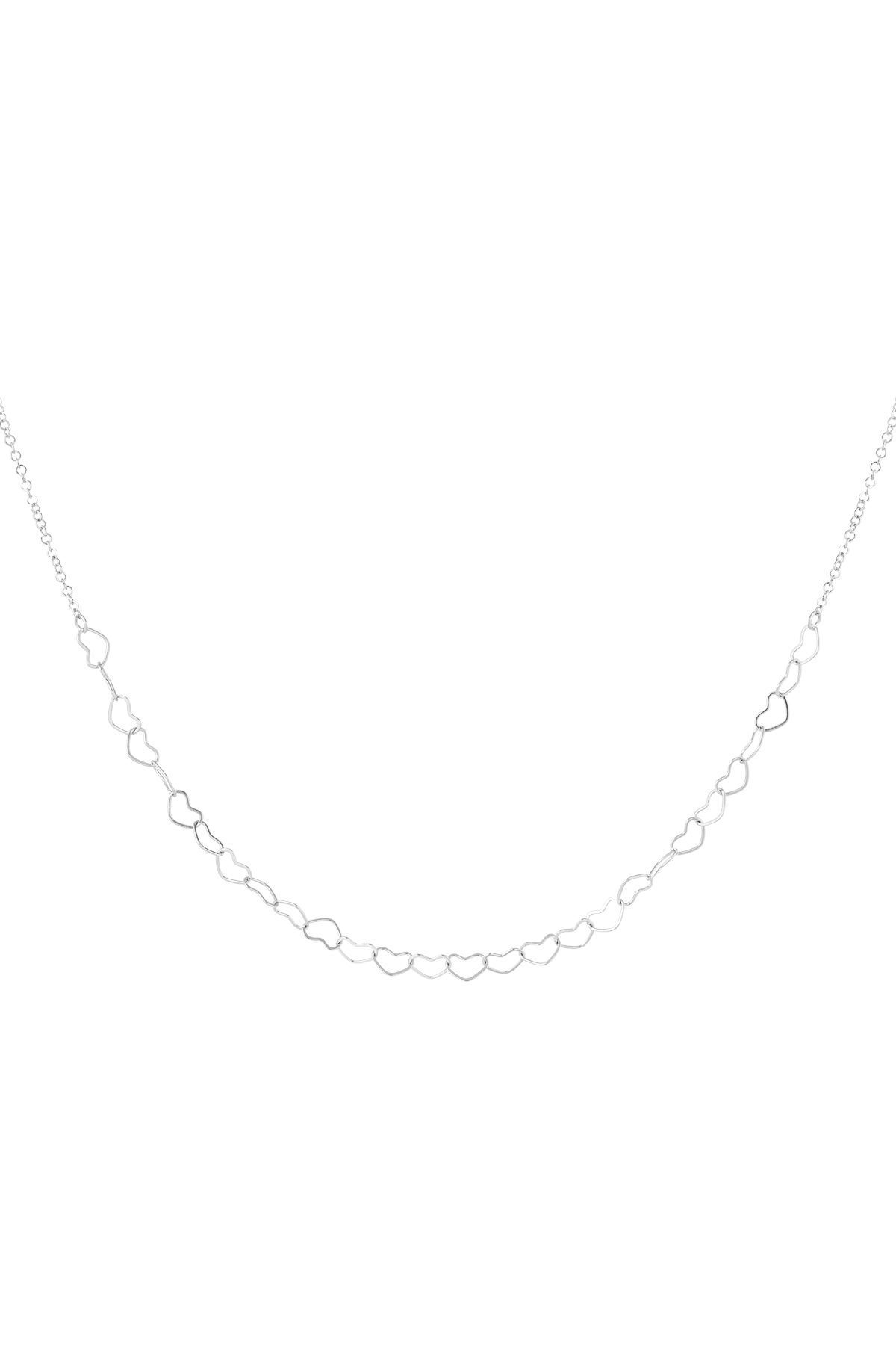 Necklace linked hearts - Silver Color color