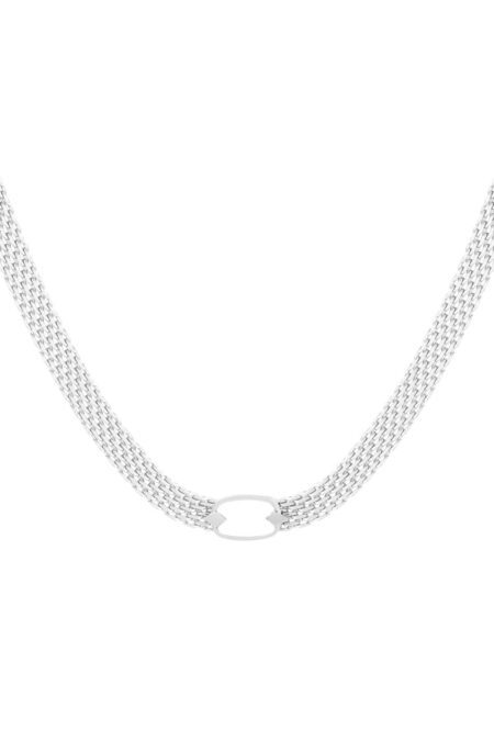 Flat links necklace Stainless Steel - Silver Color color