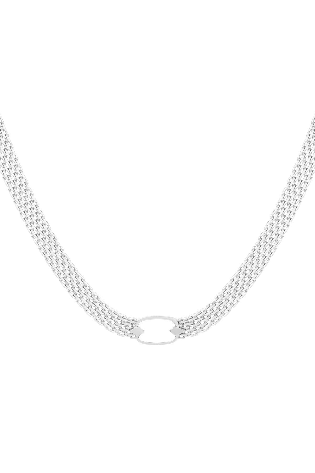 Flat links necklace Stainless Steel - Silver Color color