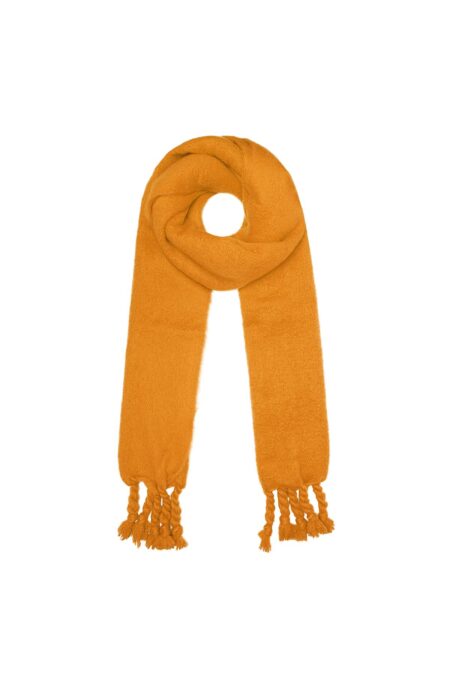 Winter scarf solid color orange Polyester - one size