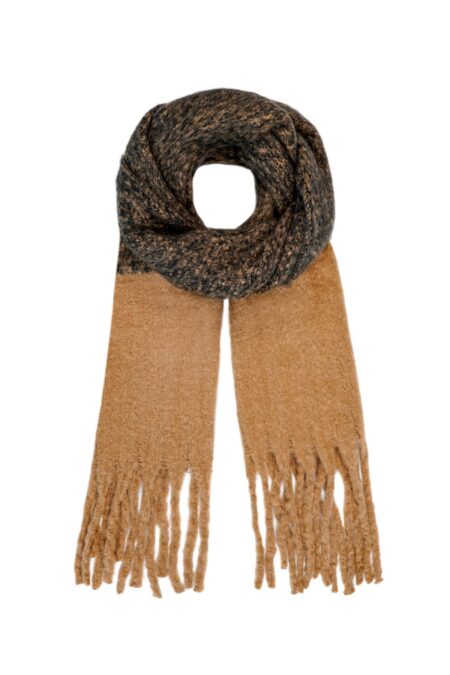 Colorful scarf beige black - one size