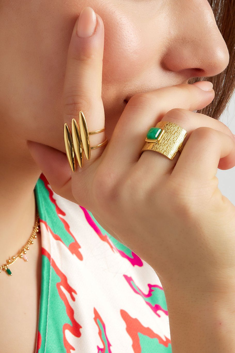 Three double surf ring - Gold - One size