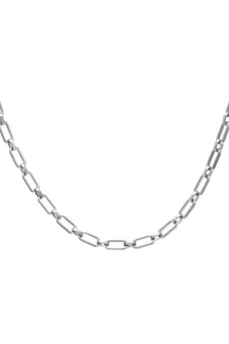 Statement necklace stainless steel Silver color