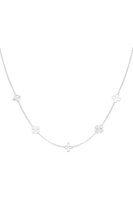 Flower power necklace - Silver Color color
