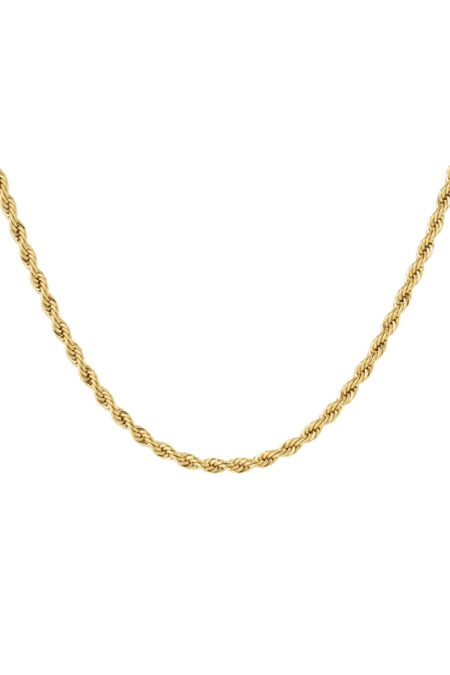 Unisex necklace twisted - Gold Color - 4.5MM