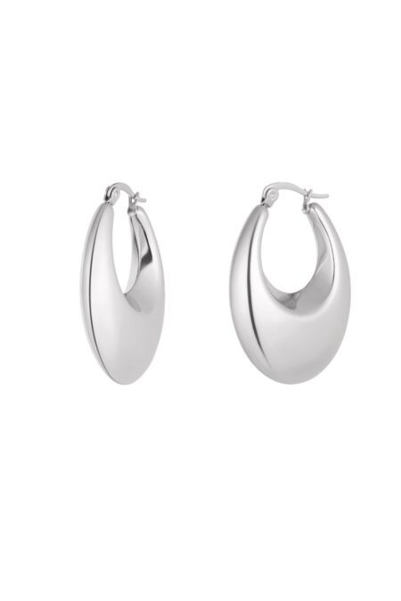 Earrings aesthetic elegant - Silver Color color