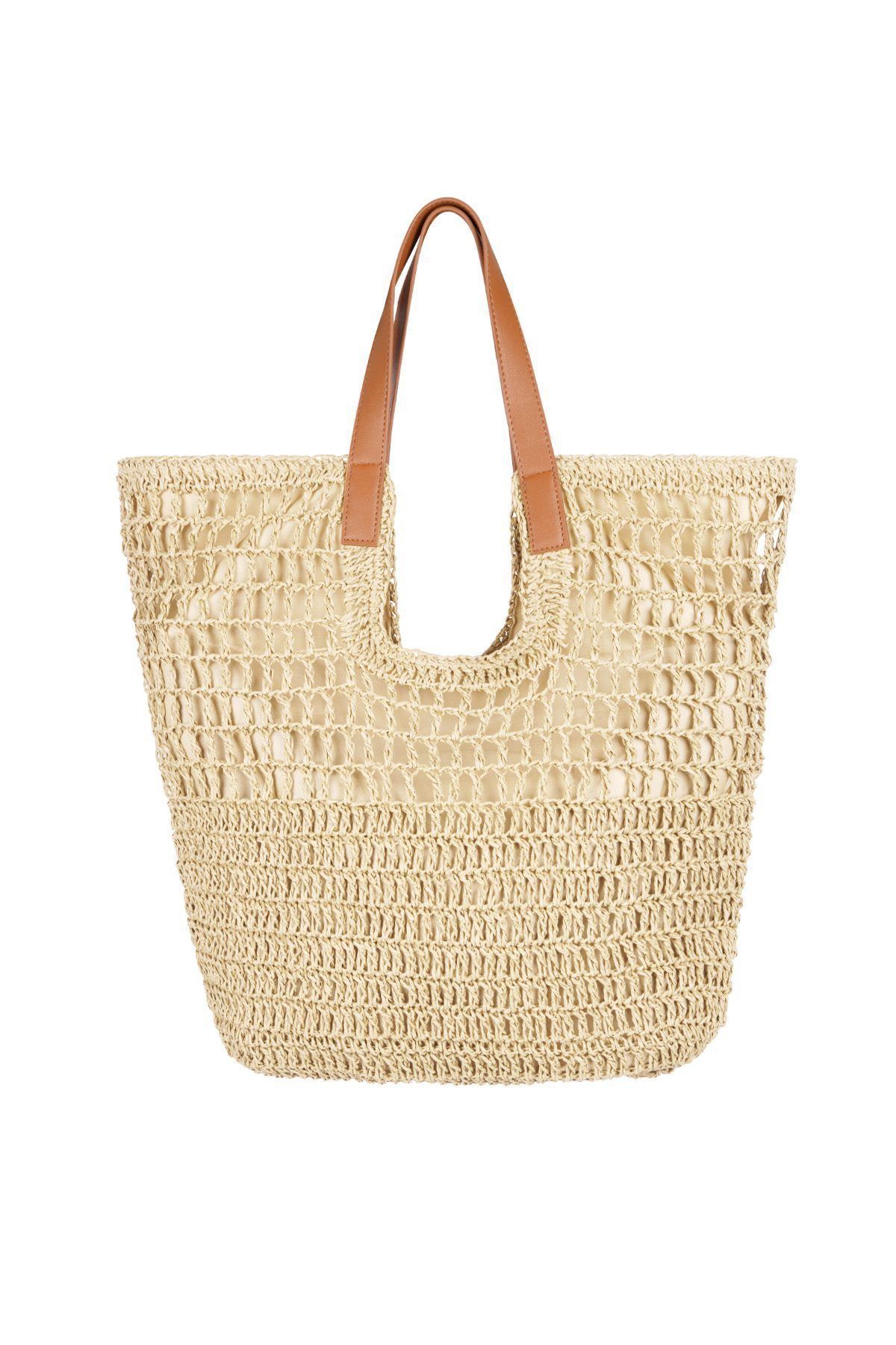 Large braided beach bag - off white